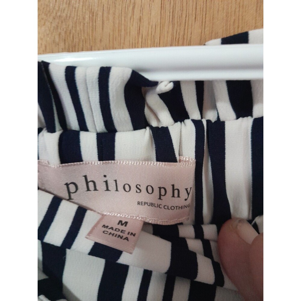 Philosophy-Republic  Size M Womans Capris-Front Black/White Tie Wide Leg - Picture 9 of 9